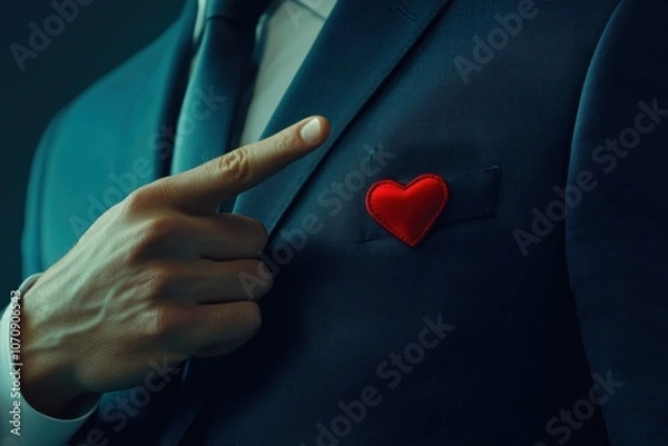 Fototapeta Elegant Suit with Heart Symbol for Romantic Vibes