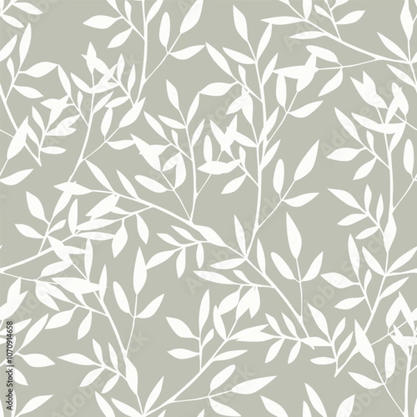 Fototapeta seamless pattern with branches and leaves