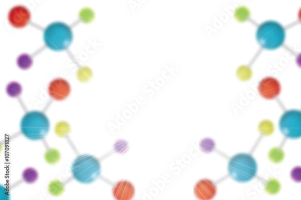 Fototapeta Abstract molecule colorful colors background