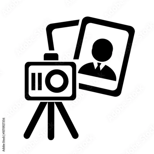Obraz Vector illustration, logo, camera icon. Isolated on a white background.