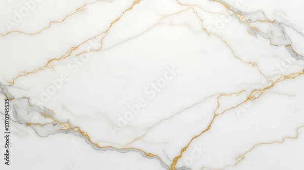 Fototapeta Elegant hyper-realistic marble background featuring white and gold veining
