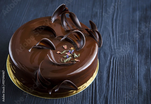 Obraz Chocolate cake glazed