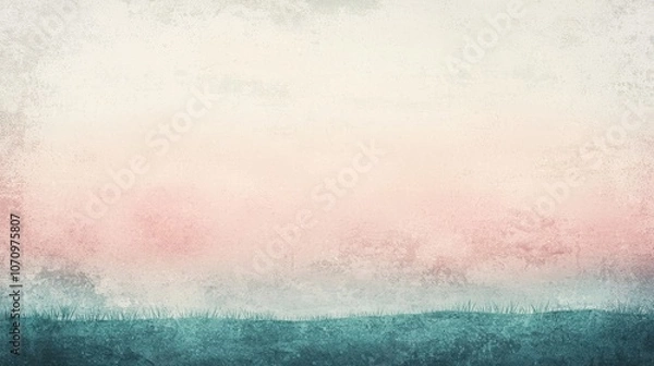 Fototapeta A soft, textured gradient blending pale pink and teal hues, evoking a calm and serene atmosphere, ideal for backgrounds.