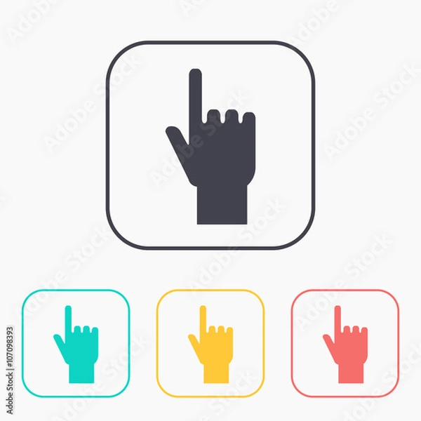 Fototapeta pointing hand vector color icon set
