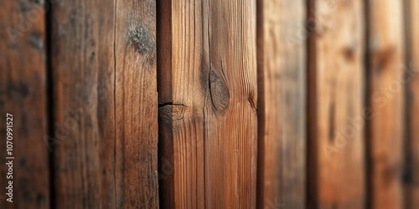 Fototapeta Close-up of wooden planks displaying detailed texture and natural grains, highlighting rustic and classic beauty.
