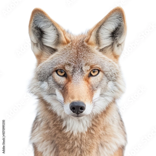 Fototapeta Close-up of a Coyote's Face with Intense Gaze