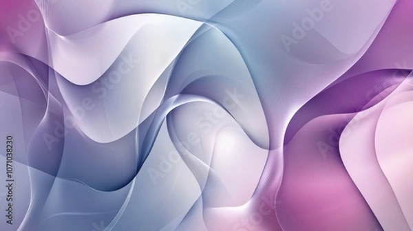 Fototapeta An ethereal blend of soft waves and gradients in hues of purple, white, and blue, creating a tranquil and modern abstract design.