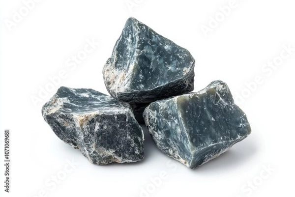 Fototapeta Blue cheese set against a white backdrop with full depth of field