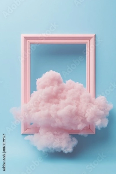 Obraz A frame shaped like a cloud, perfect for whimsical or child-themed designs
