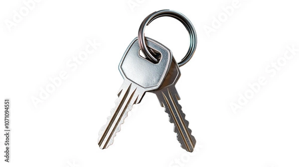 Fototapeta Two metal keys on transparent background