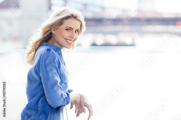 Obraz Beautiful woman with long blond hair.