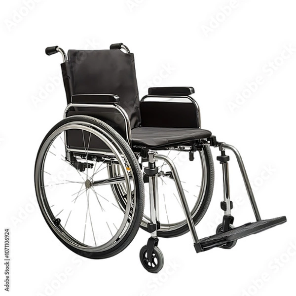 Obraz Wheelchair on transparent background 3d rendering illustration