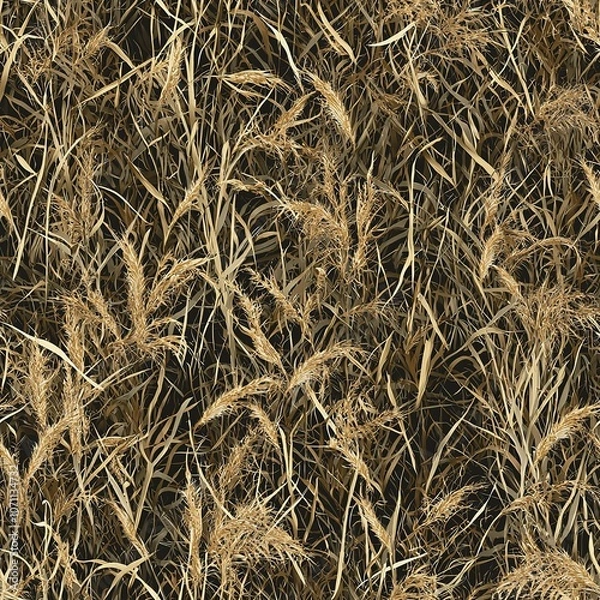 Fototapeta Marsh Bushwolf Tall Grass Hunting Camo, Seamless Camouflage Pattern