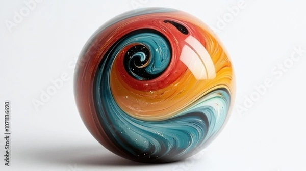 Fototapeta Colorful Swirling Marble with Dynamic Patterns