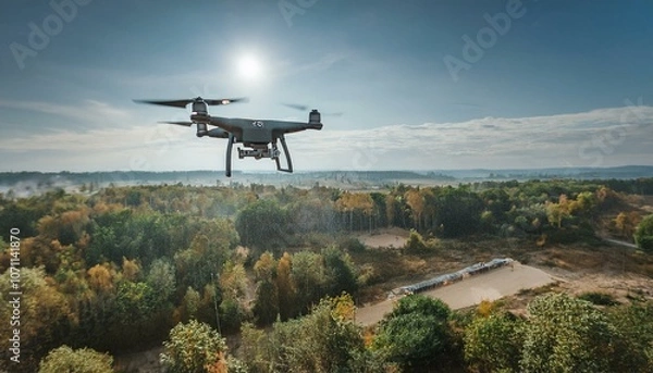 Obraz 外で飛んでいるドローン