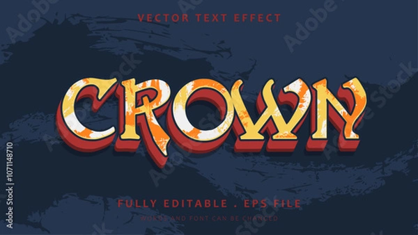 Fototapeta 3d Grunge Crown Editable Text Effect Design
