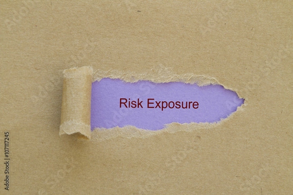 Obraz Risk Exposure written under torn paper.