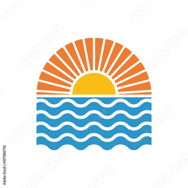 Obraz Simple Sunset Logo Template Icon