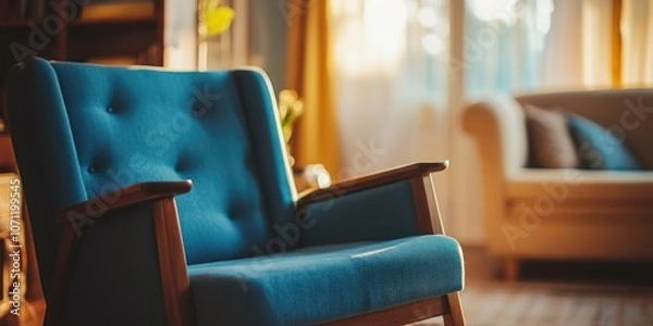 Fototapeta Elegant Armchair by Window with Blurred Objects