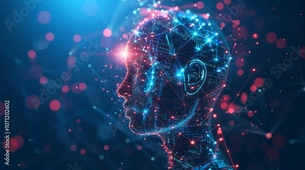 Fototapeta E learning technology concept. AI and machine learning enhance personalised learning. Technology course, teaching, business training. e-learning, online education, education, internet learning. 