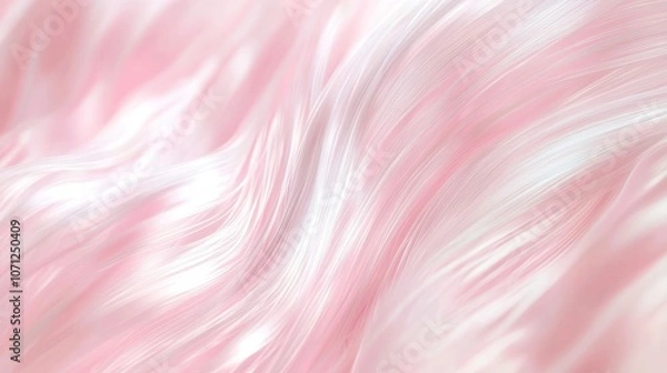 Fototapeta Tranquil Collagen Fibers in Soft Pink and Cream Gradient - 3D Render Illustration Bringing Serenity and Balance to the Viewer