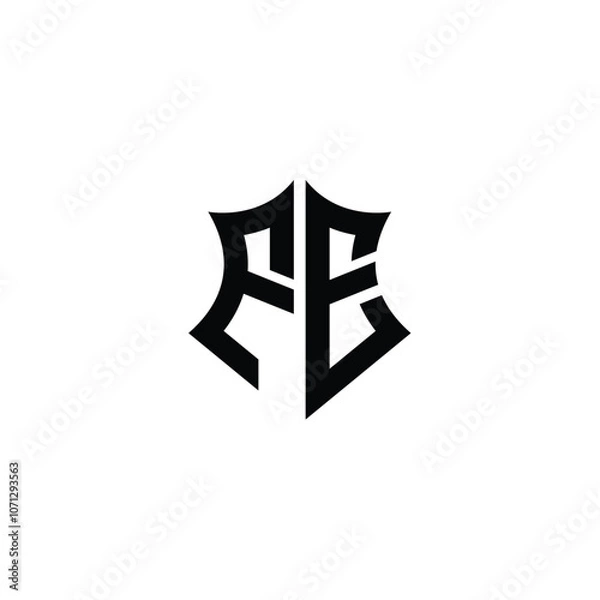 Fototapeta FE monogram logo design letter text name symbol monochrome logotype alphabet character simple logo