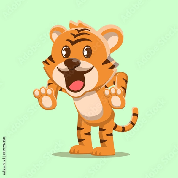 Obraz Cute Tiger Cartoon Vector illustration