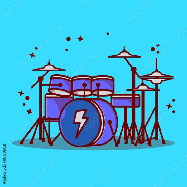 Obraz Drum with Thunder Sticker