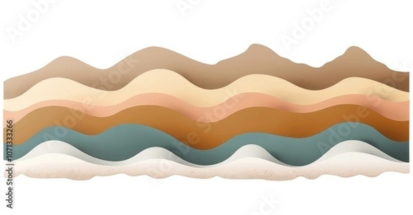 Fototapeta Simple Flat Vector Hills Minimalistic Design Pastel Colors