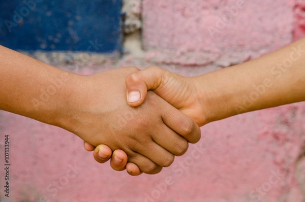 Fototapeta kids handshake