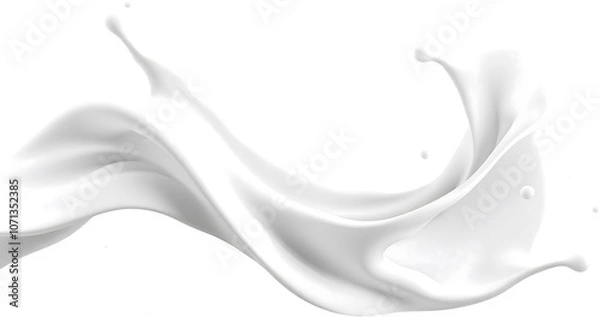 Obraz Milk Splash Isolated on transparent background