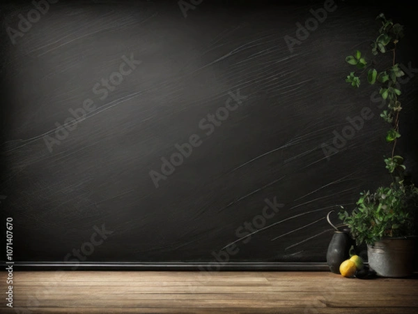 Fototapeta Black chalkboard background photo, in the style of textured canvas