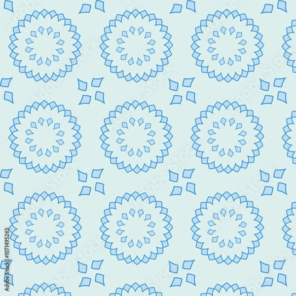 Fototapeta 
seamless vector pattern of flowers in various colors and shapes multi color floral seamless repeat pattern
