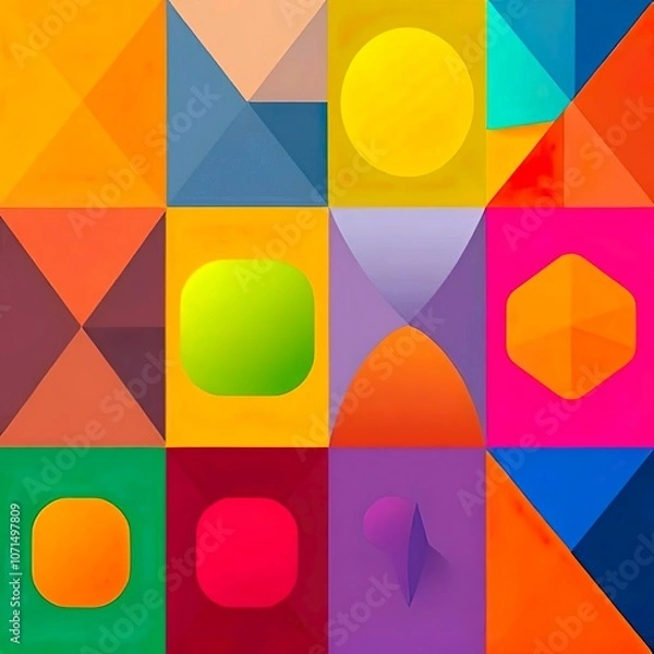 Fototapeta Abstract geometric colorful Art background.
For home decoration Art collection.