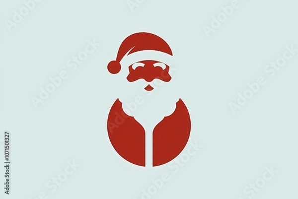 Obraz Santa Claus Silhouette Illustration: Iconic Christmas Design Isolated on White
