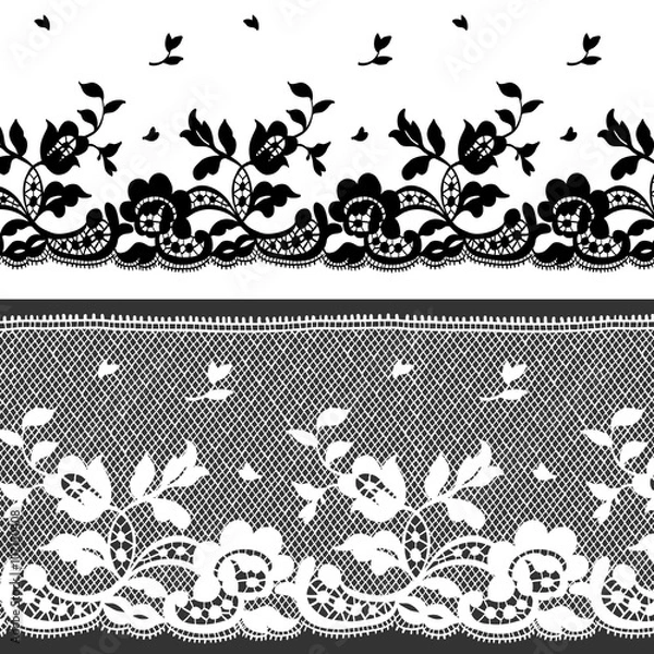 Obraz Vector lace border design set