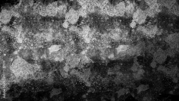 Obraz Black and white textured surface with splatter patterns.