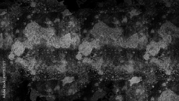 Obraz Black and white grainy texture with white spots.