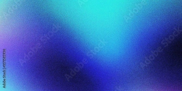 Fototapeta Colorful blue and purple gradient background, grainy noise texture gradient