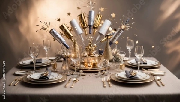 Obraz New Year's Eve Themed Table Setting