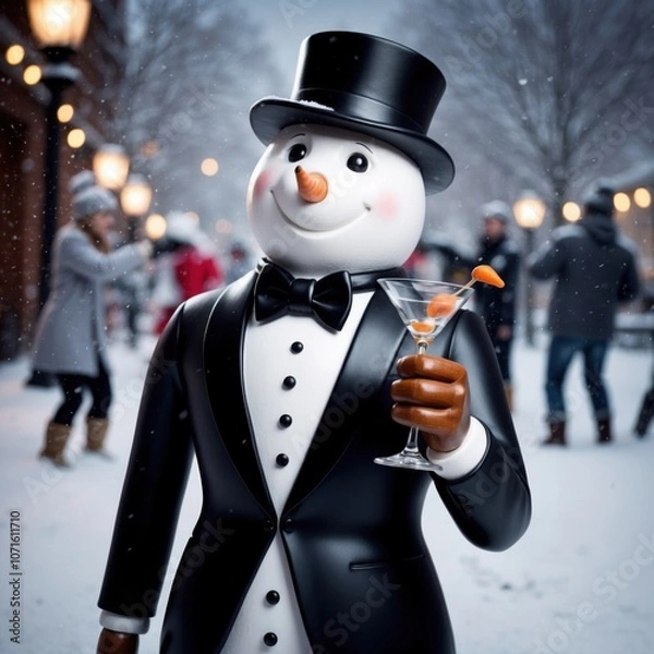 Obraz snowman with a hat