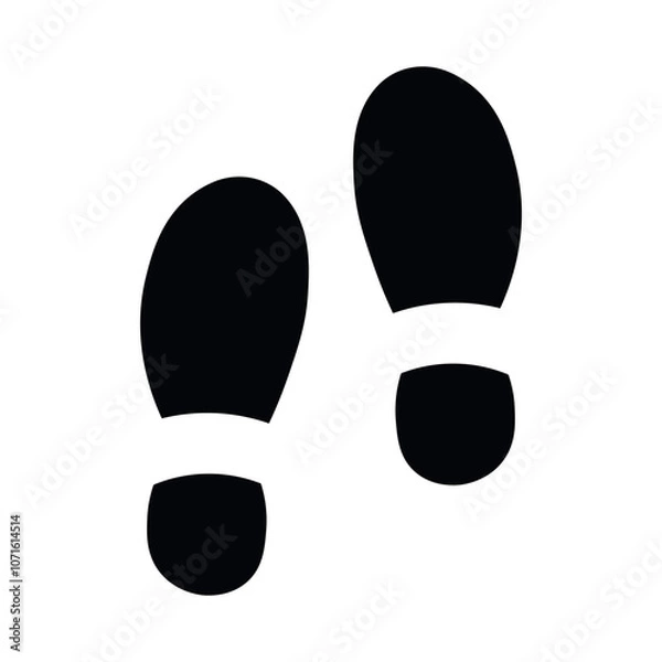 Fototapeta Vector Illustration Sign .Track.  shoe vector trail . footprint . track   background . black transparent sign .