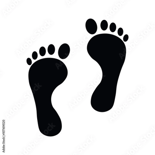 Fototapeta Vector Illustration Sign .Track.  shoe vector trail . footprint . track   background . black transparent sign .