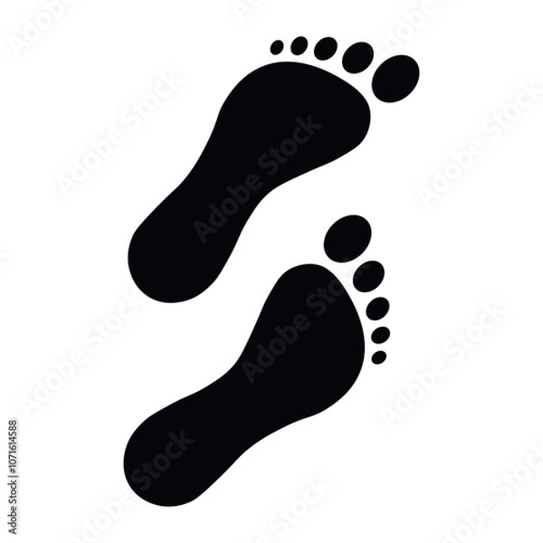 Fototapeta Vector Illustration Sign .Track.  shoe vector trail . footprint . track   background . black transparent sign .