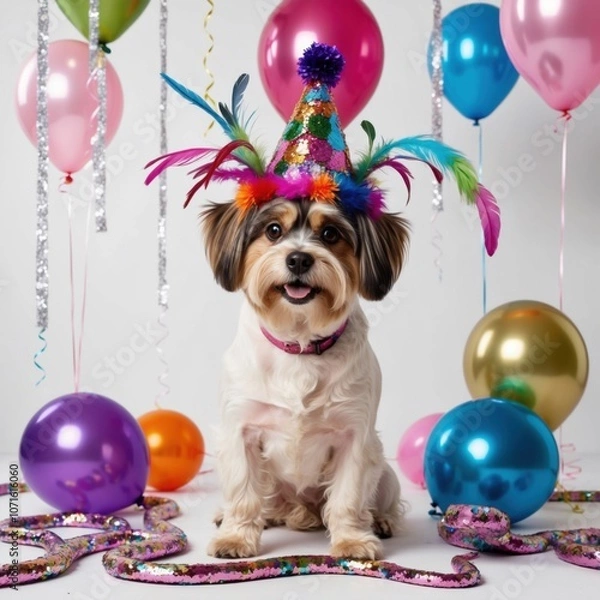 Obraz dog with balloons