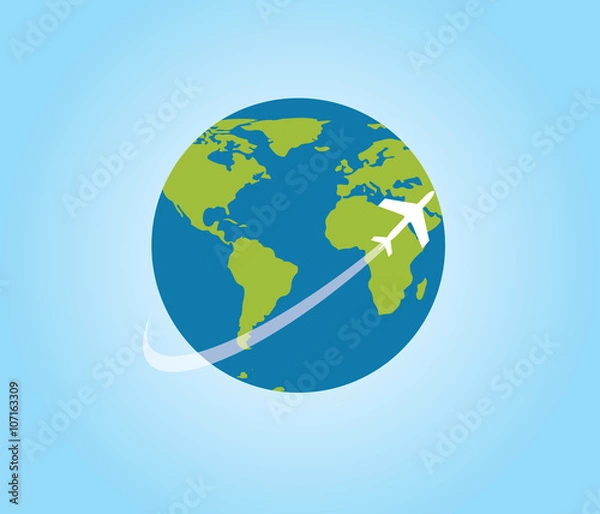 Obraz Earth with aircraft