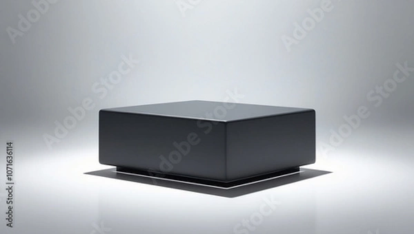 Obraz cube-shaped object with gray color and white background