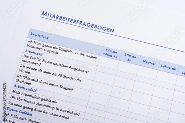 Obraz Mitarbeiterfragebogen