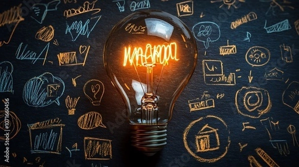 Fototapeta Unlock creativity by harnessing innovative ideas with lightbulb moments