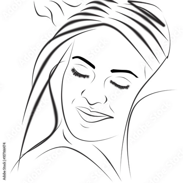 Obraz Девушка нежно обнимает мужчину. Силуэт линии рисунок.